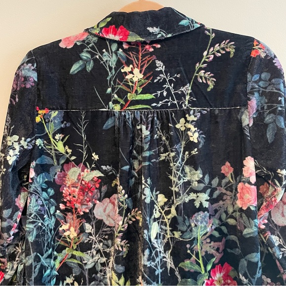 SOFT SURROUNDINGS Jardim Velvet Button Down Tunic Shirt - Petite Small - Picture 10 of 14